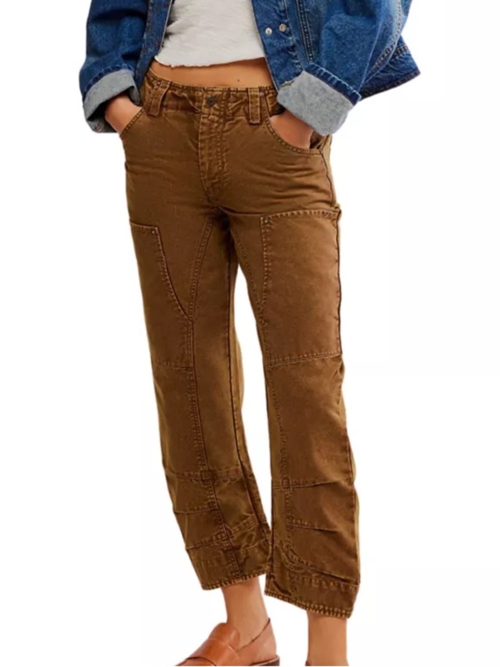 Free People Supersonic Slim Pants - size 10 (large) 100% Cotton